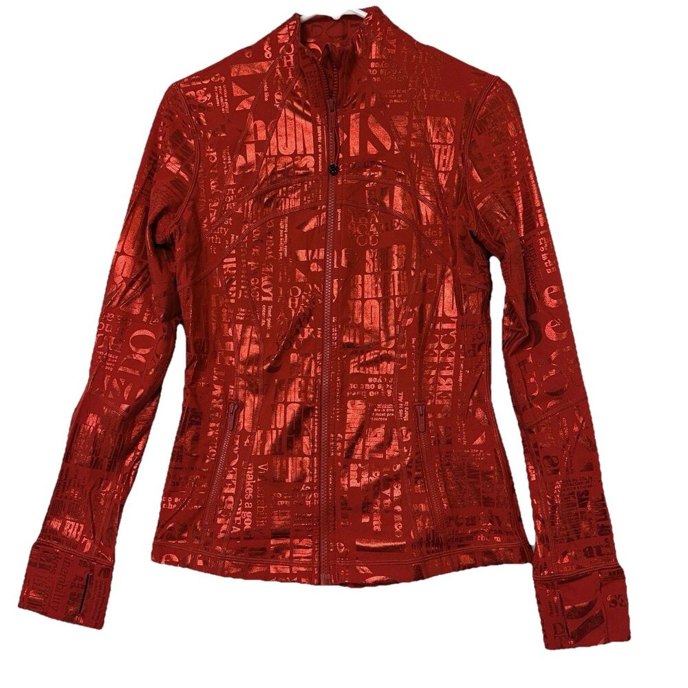 Lululemon Define Jacket Women 8 Zipper 20yr Anniversary Manifesto Foil Red RARE